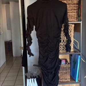 Ruched long sleeve night-out dress